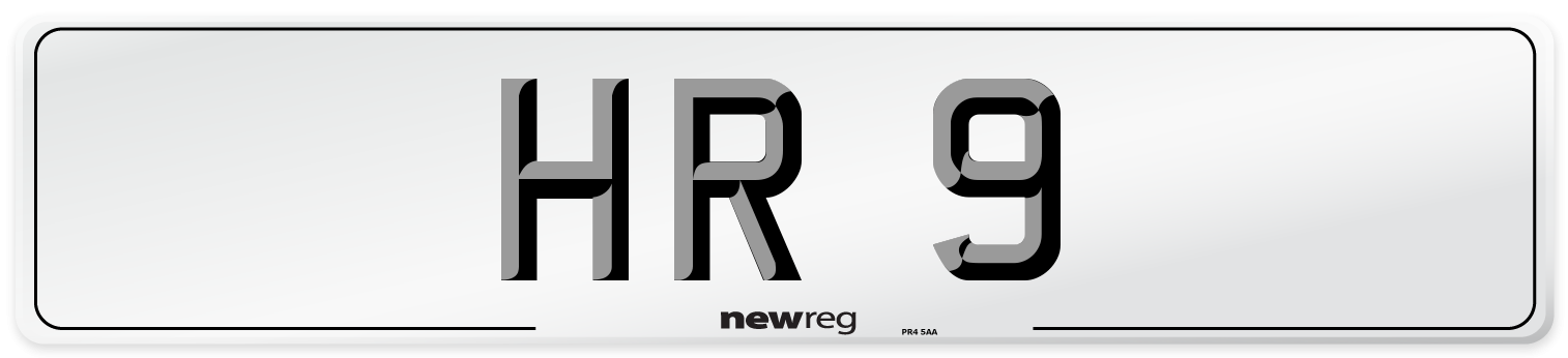 HR 9 Number Plate from New Reg